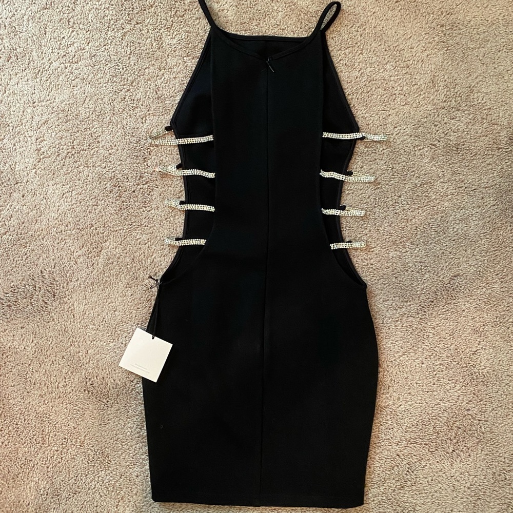 Black superdown rhinestone dress XS